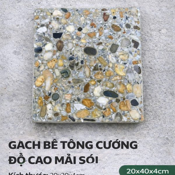 Gạch bê tông cường độ cao mài mặt sỏi