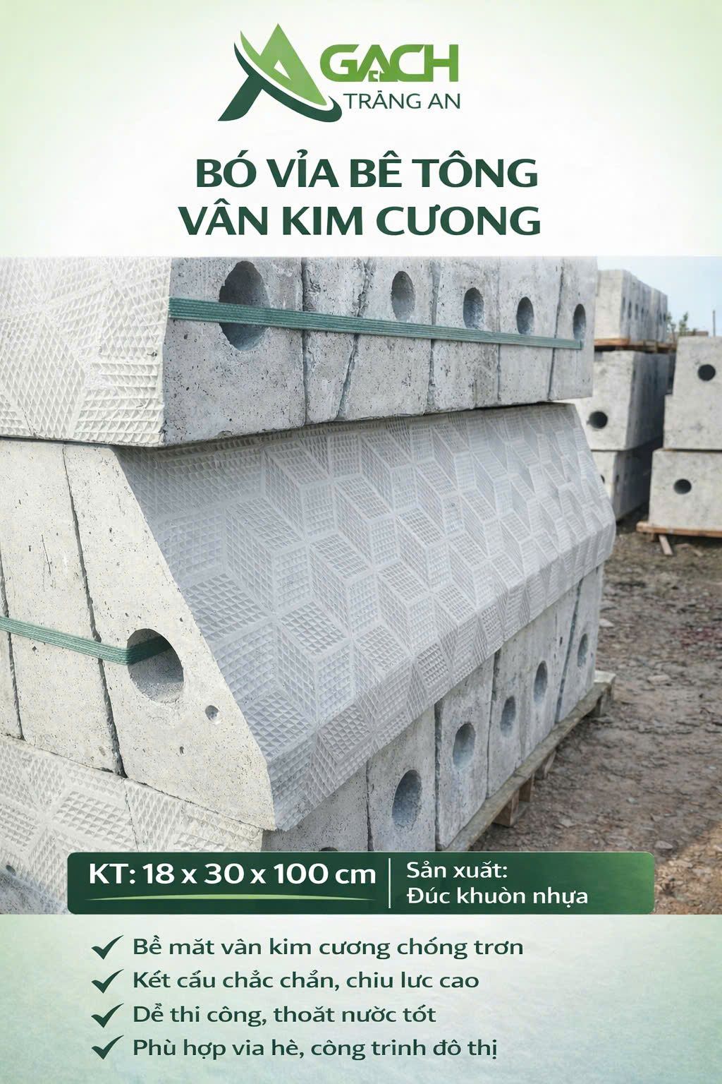 BÓ VỈA BÊ TÔNG VÂN 3D