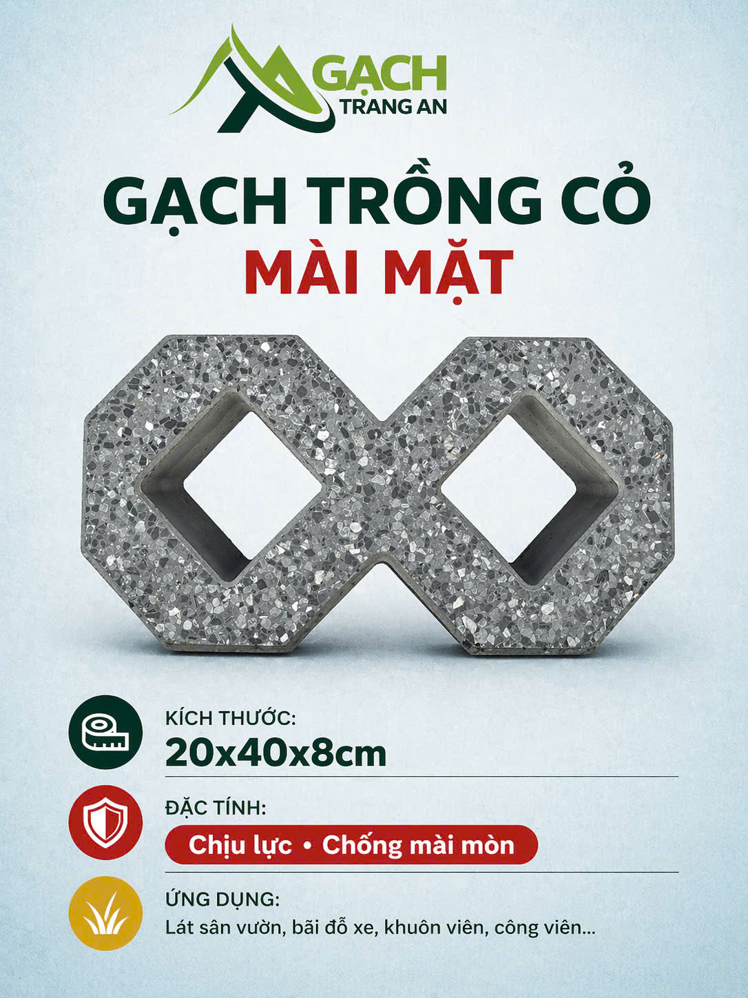 GẠCH TRỒNG CỎ MÀI MẶT