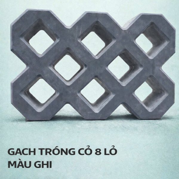 GẠCH TRỒNG CỎ 8 LỖ MÀU GHI