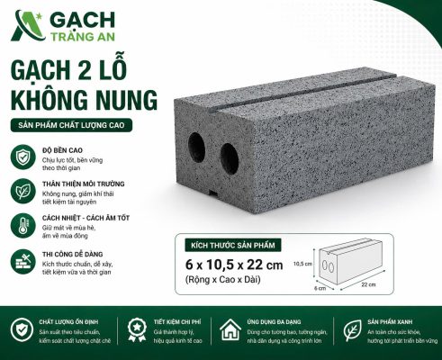 GẠCH 2 LỖ KHÔNG NUNG